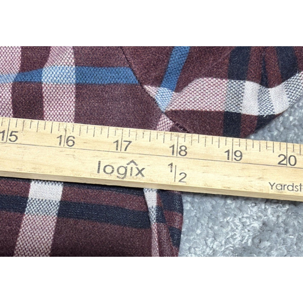 Calstyle Dress Womens Small Burgundy Plaid Tunic Shift Dress