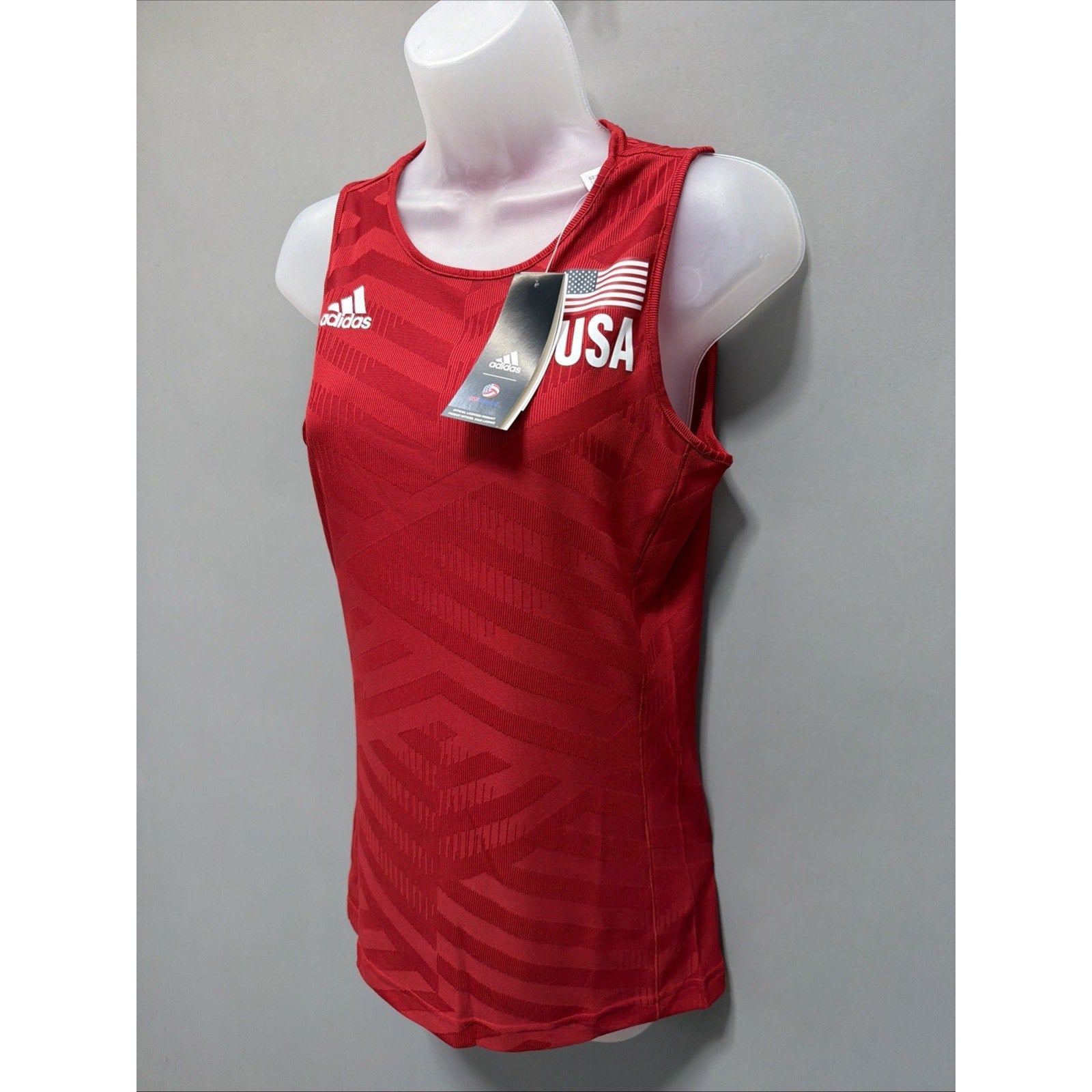 Adidas Womens S Red Official USA Volleyball Jersey Primeblue Tank Top New
