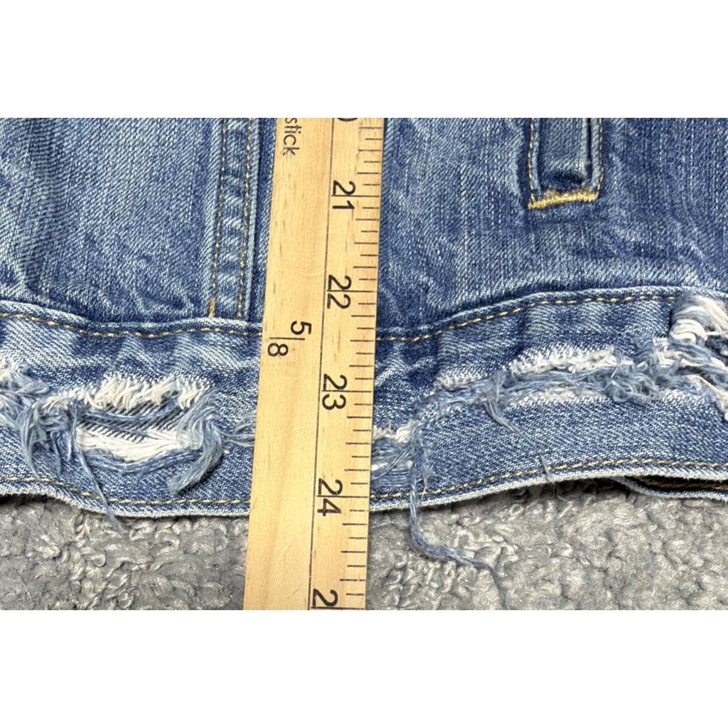 Levis Men's Denim Jacket Blue 100% Cotton Distressed Trucker Double Chest Small