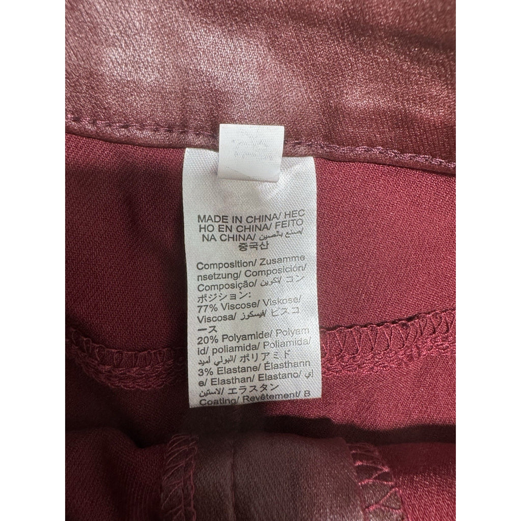 Apperloth Burgundy Faux Leather Shorts Womens M High Waist Stretch Club Sexy NWT