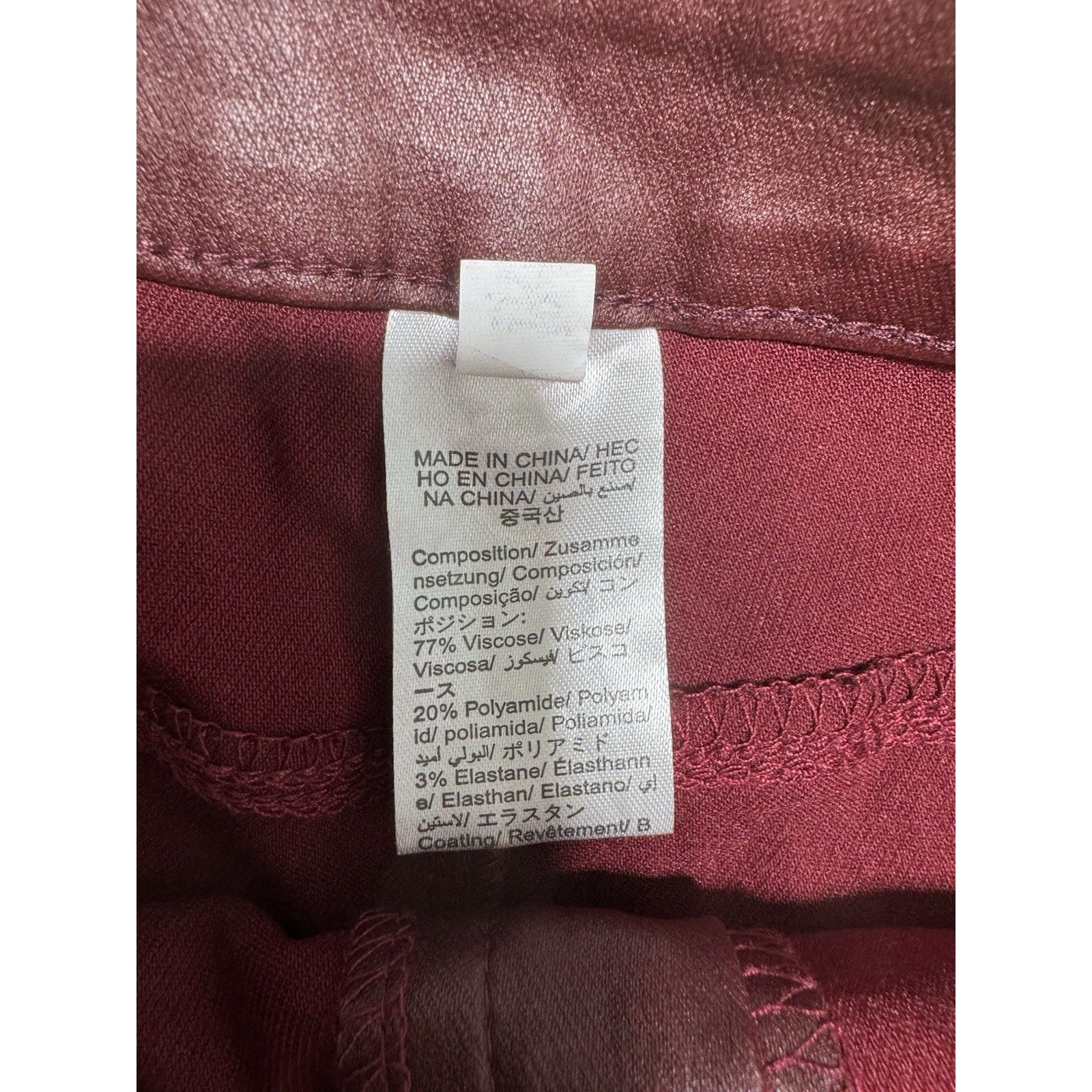 Apperloth Burgundy Faux Leather Shorts Womens M High Waist Stretch Club Sexy NWT