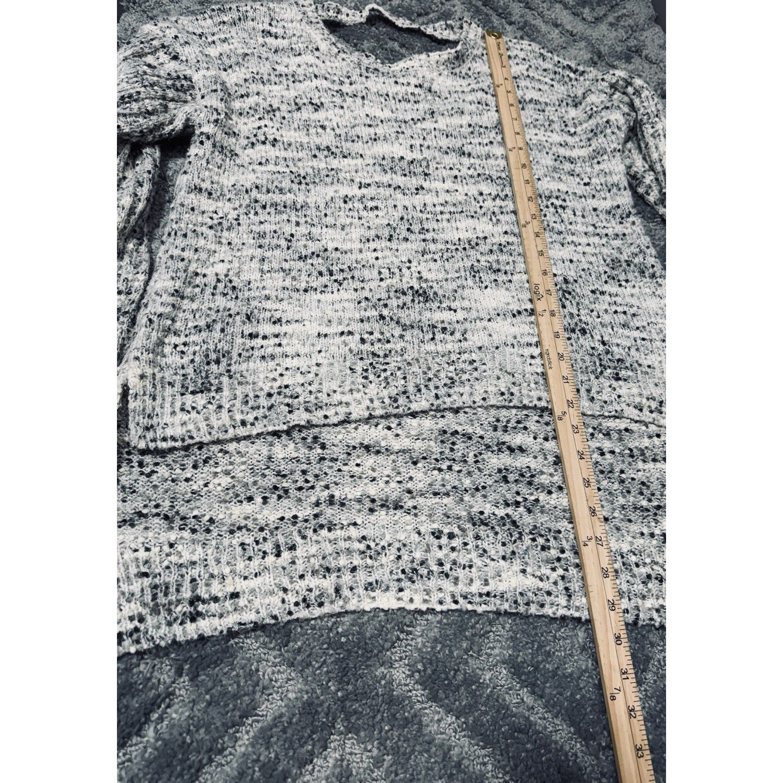 Xhilaration Gray Speckled Criss Cross Back High Low Sweater Oversized Women’s XL