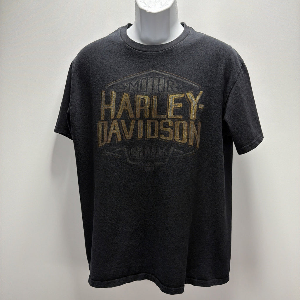 Harley-Davidson T Shirt Mens Large Black Graphic Black Widow Port Charlotte FL