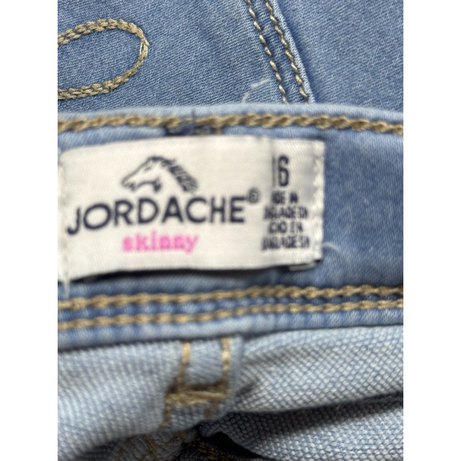 JORDACHE GIRLS SKINNY JEANS LIGHT BLUE SIZE 16