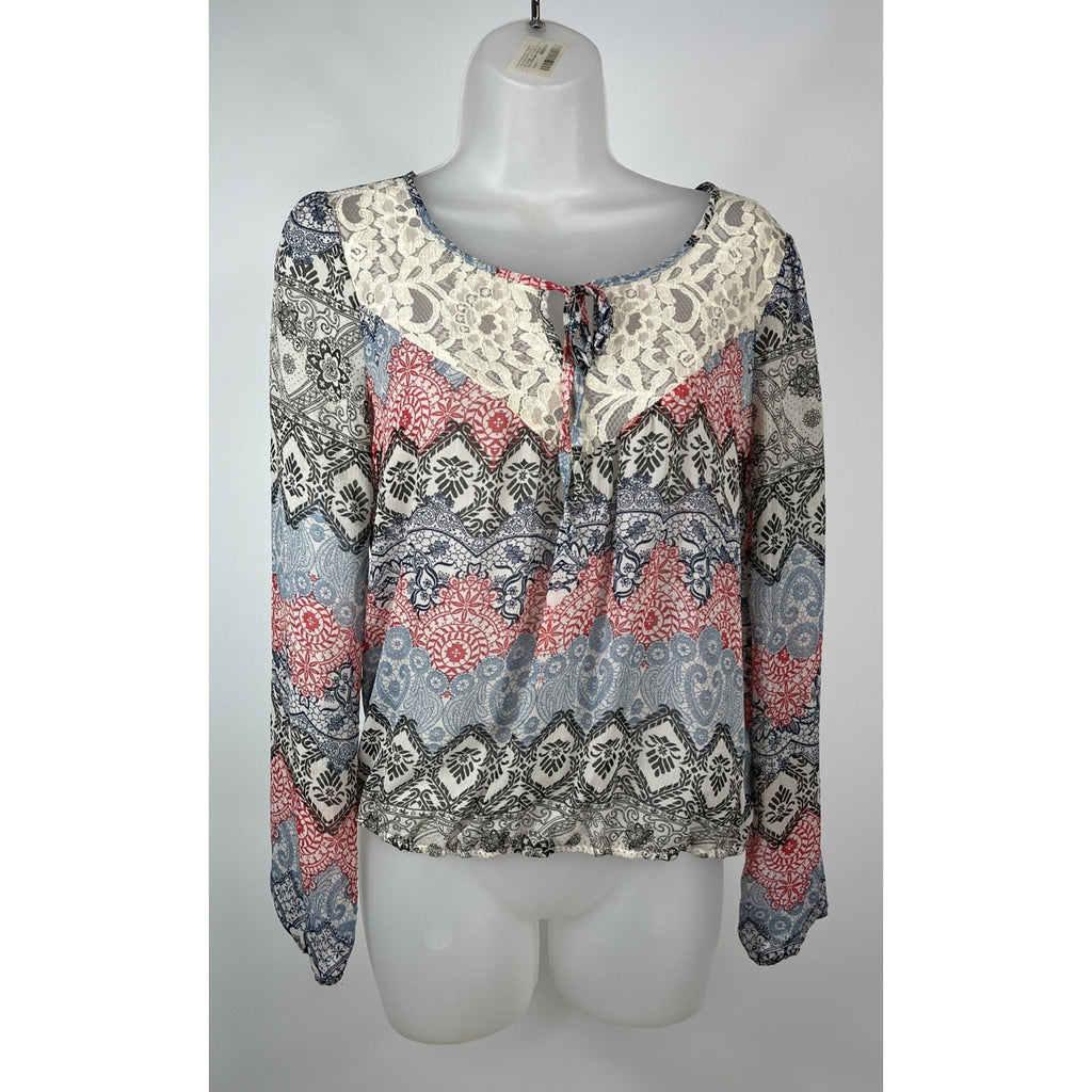 Living Doll Los Angeles long sleeve Boho blouse size S