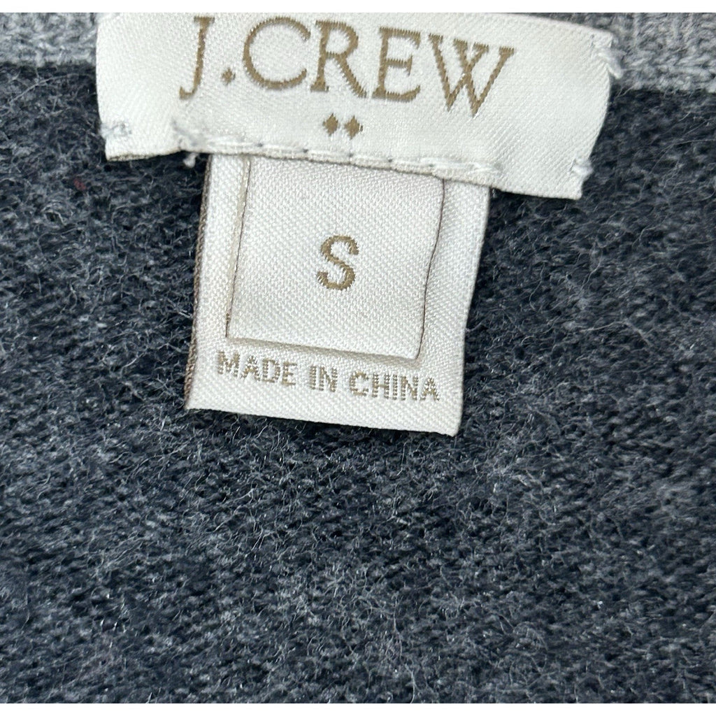 J. CREW Extra Soft Wool Blend Side Buttons Sz Small Sweater Light And Dark Gray