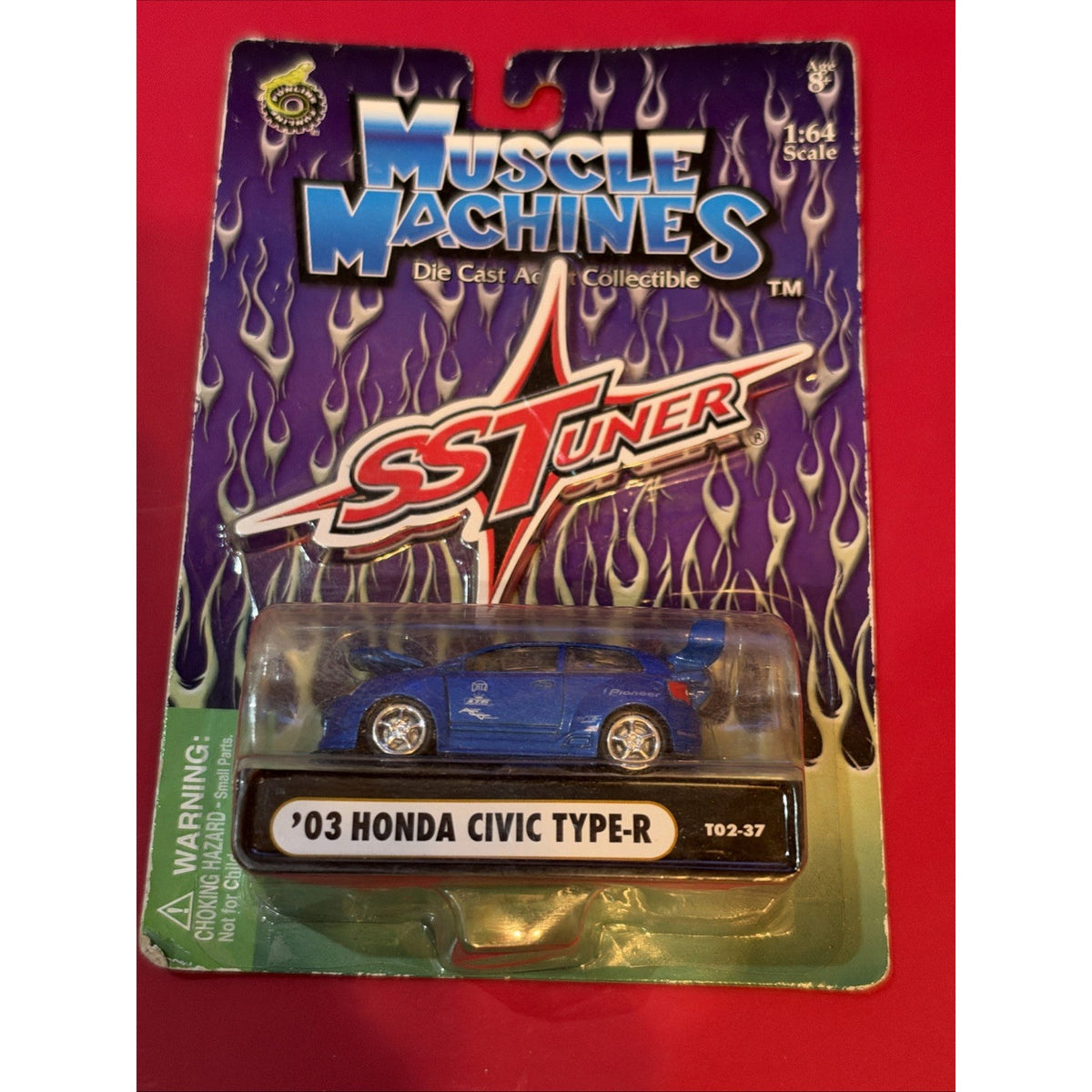 Muscle Machines SS Tuner 2003 Honda Civic Type R Blue 1:64 Diecast T02-37
