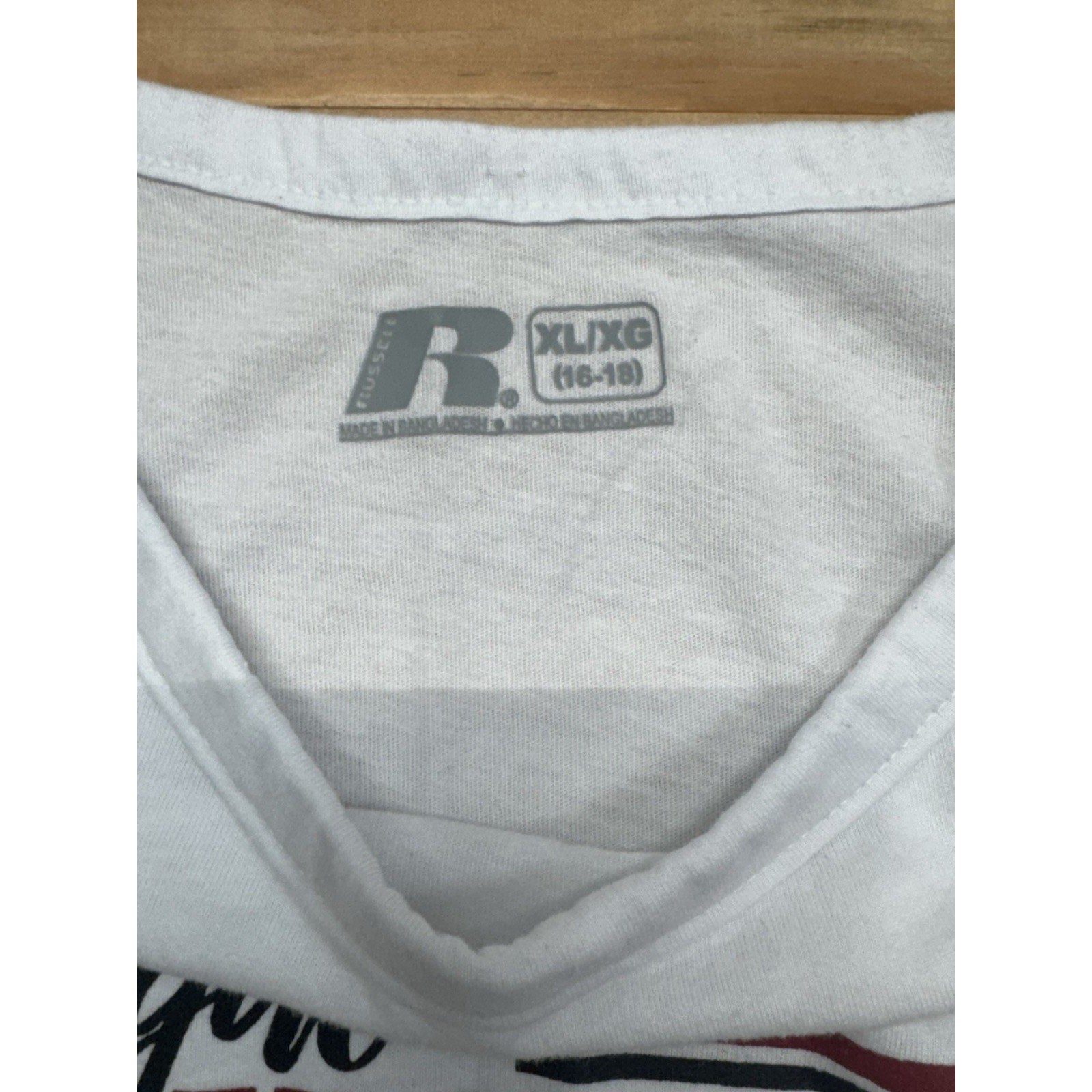 Russell NCAA Girls Cheer Arkansas Razorback Cheer T-Shirt Size XL (16/18)