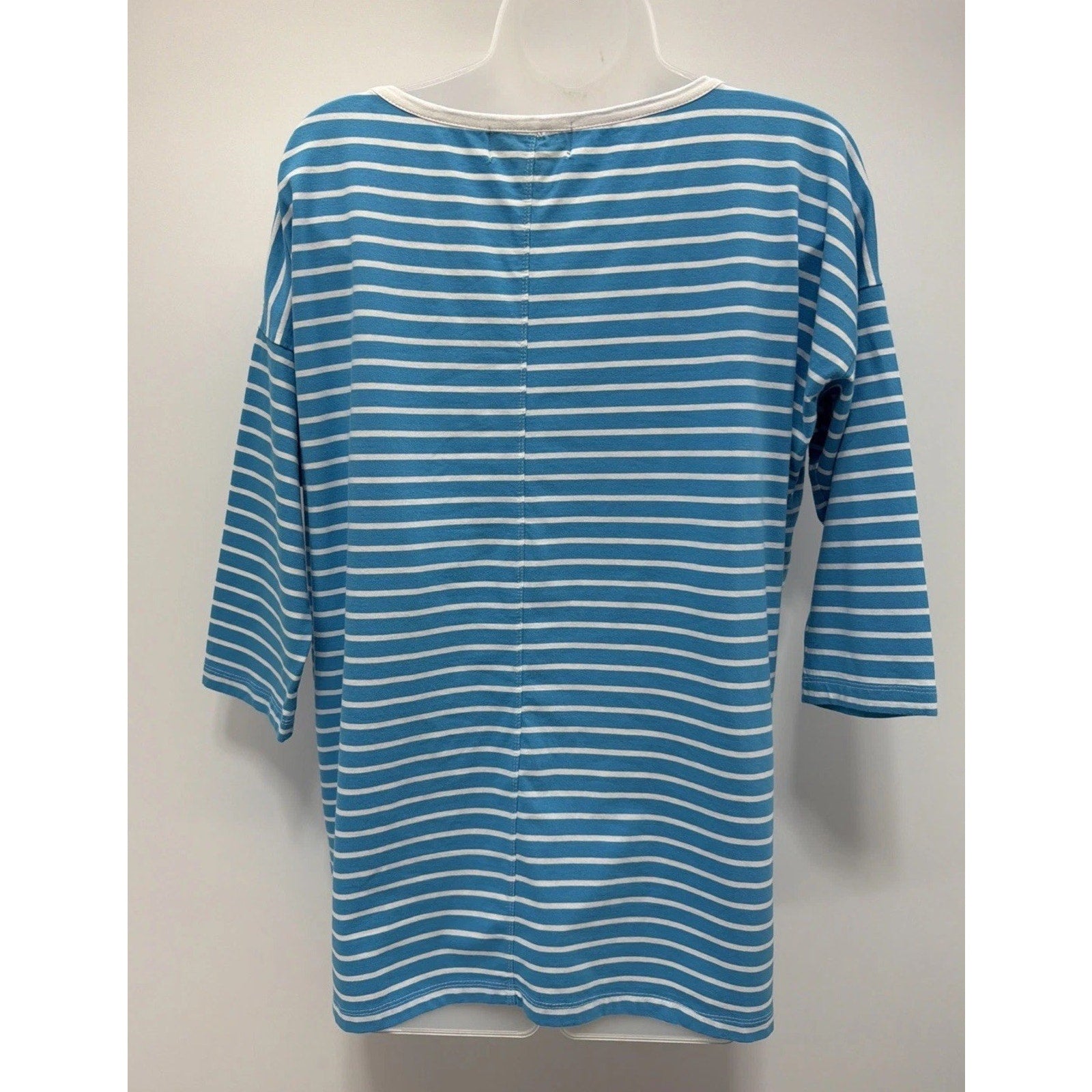Lauren Active Ralph Lauren Women's Striped Top Pullover White/Blue Cotton 1X