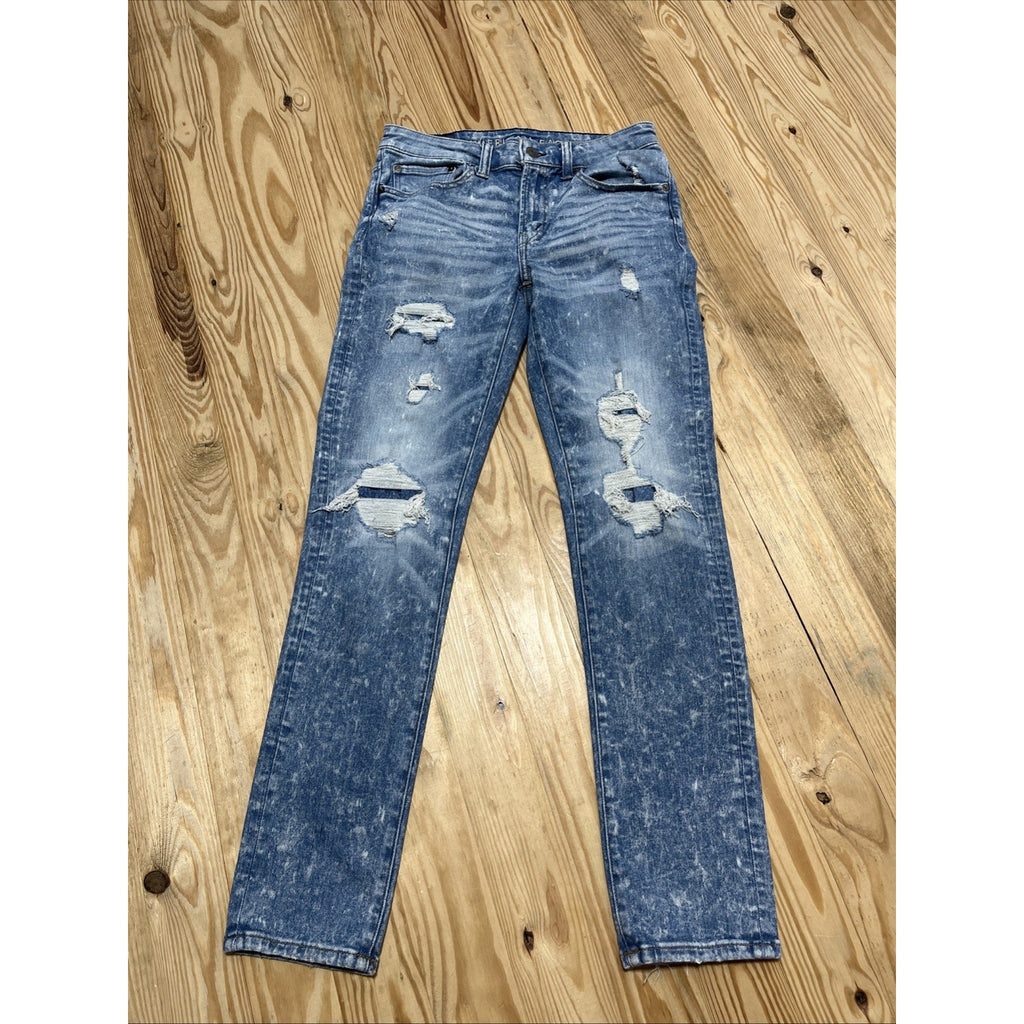 American Eagle Men's Jeans Next Level Airflex Skinny Distressed Light Wash 30x30