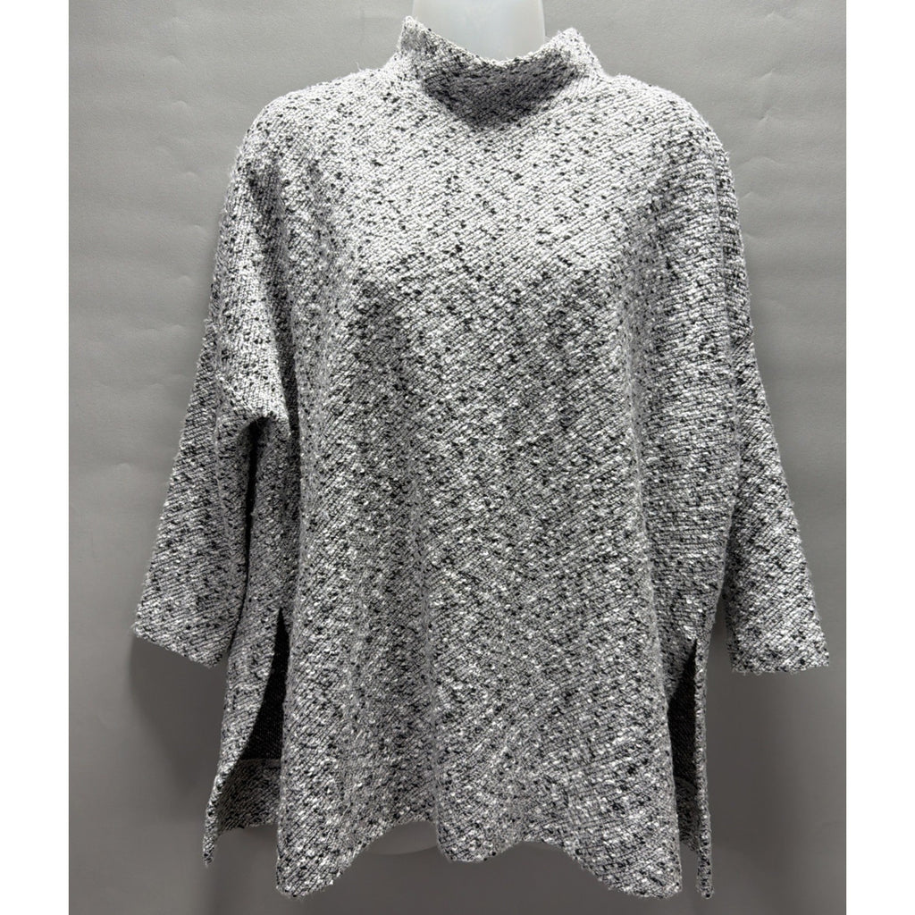 Lou & Gray For Loft Women’s Size XS Gray Black Marl Sweater Mock Neck Pullover