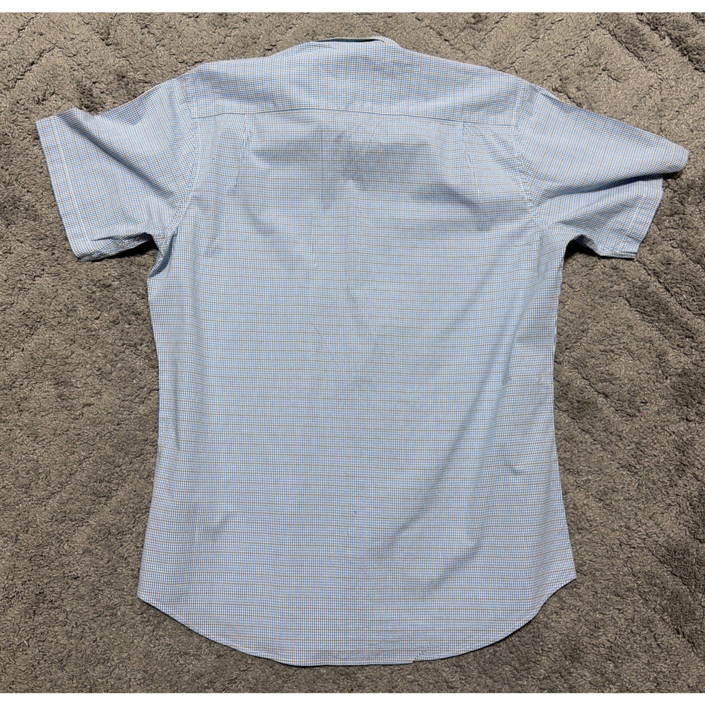 Heybo Outdoors Shirt Mens Embroidered Gingham Short Sleeve Button Up Size L