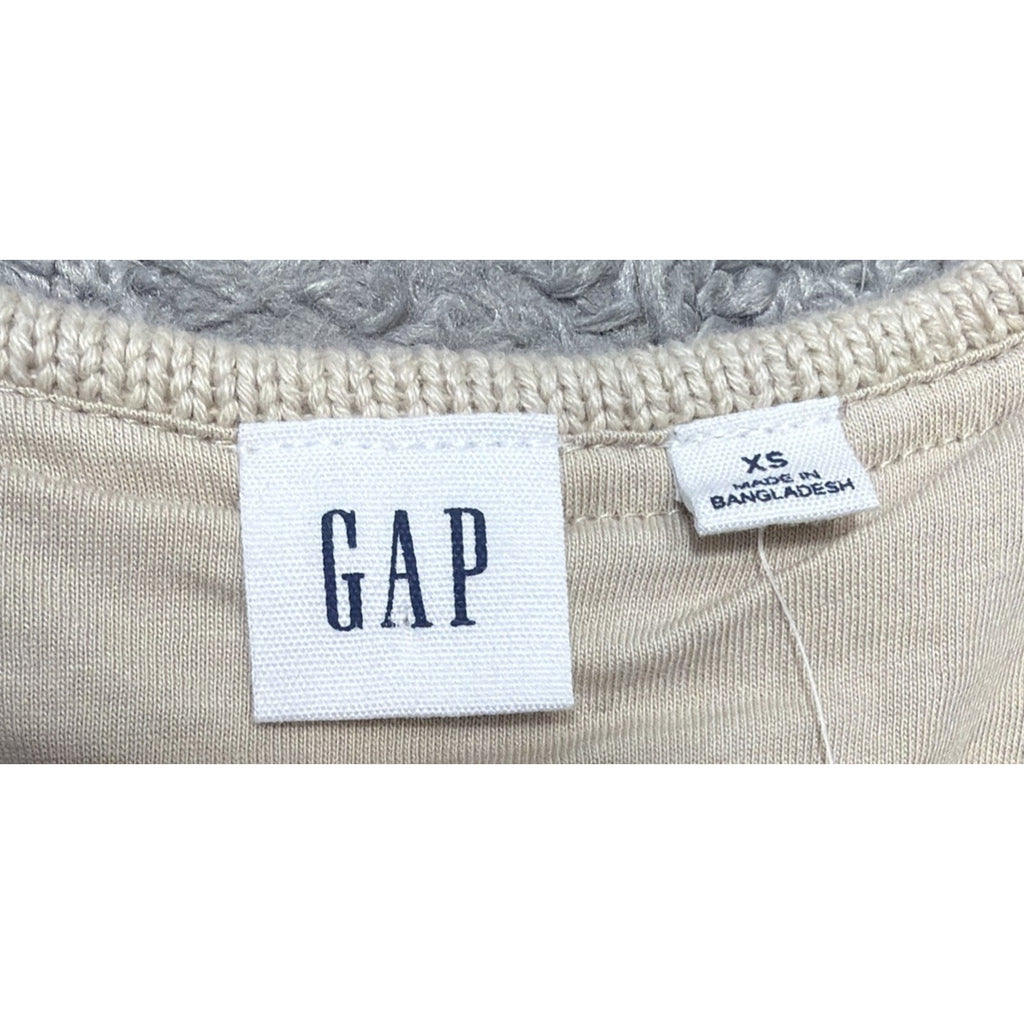 NEW GAP Crochet Mini Dress XS Knit Sleeveless Boho Summer Bedrock Beige Bohemian