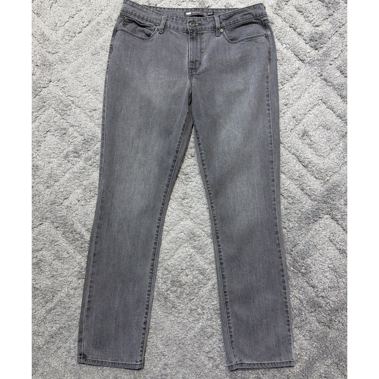 Levi’s Demi Curve Jeans Womens 16/33 Gray Mid Rise Slim Straight Stretch Denim
