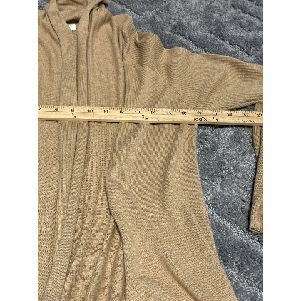 Stylus Tan Cotton Wool Blend Cardigan Sweater Open Front Women’s Size Medium