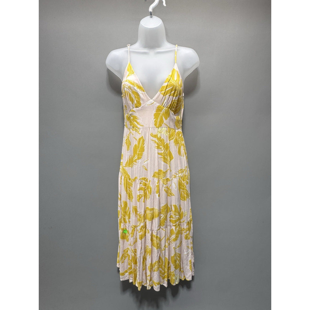 Wild Fable Sundress MIDI Beach Slip Dress Yellow Floral Women's Sz Small