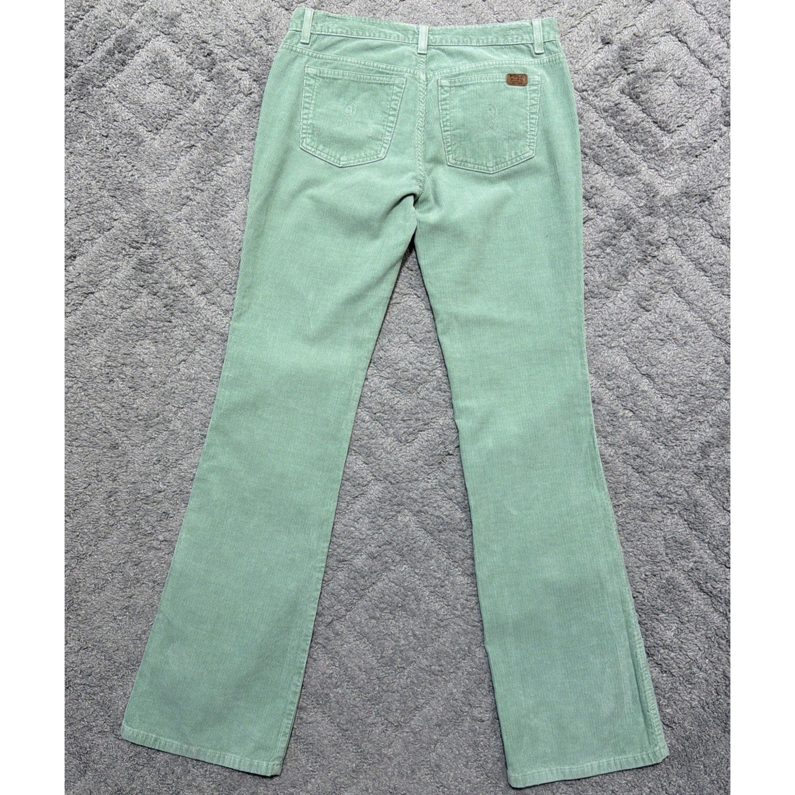 Vintage Polo Jeans Co Ralph Lauren Corduroy Flare Pants Green Size 6 32x34