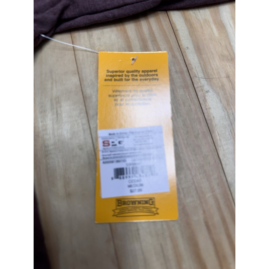 NWT Browning Lucas Hooded Crew Medium Cedar w/ Browning Flag Logo