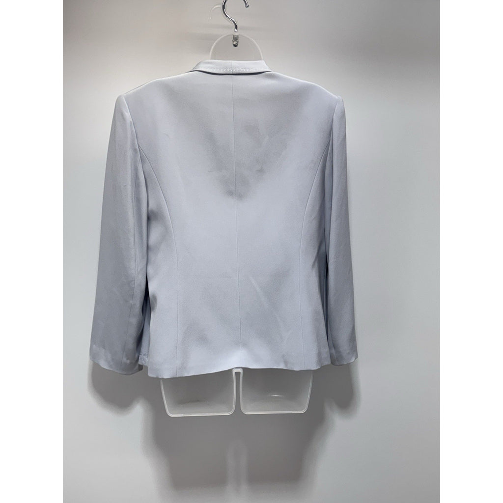 Talbots Pure Silk Blue Blazer Jacket Business Elegant Embroidered Women’s Size12