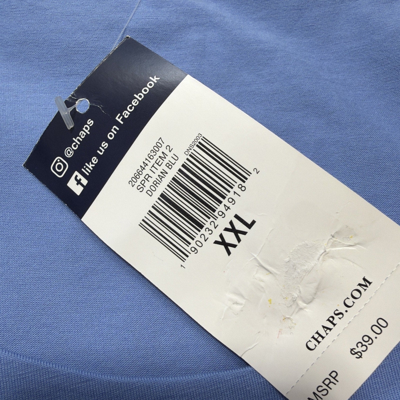 New Chaps Womens Sz XXL Scoop Neck T Shirt Blue Cotton Casual Minimalist