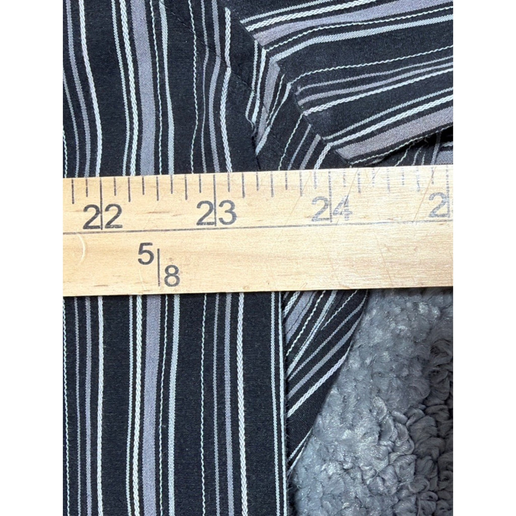 Express Black White Striped Modern Fit Button Up Shirt Long Sleeve Men's L