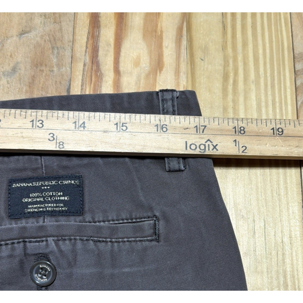 Banana Republic Chino Dawson Pants Men’s Flat Front Performance Brown Size 34x30