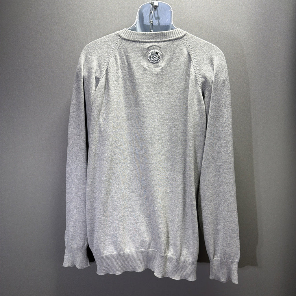 Akademiks AKDMKS Sweater Mens 2XL Gray Henley Embroidered Crest Y2K Hip Hop
