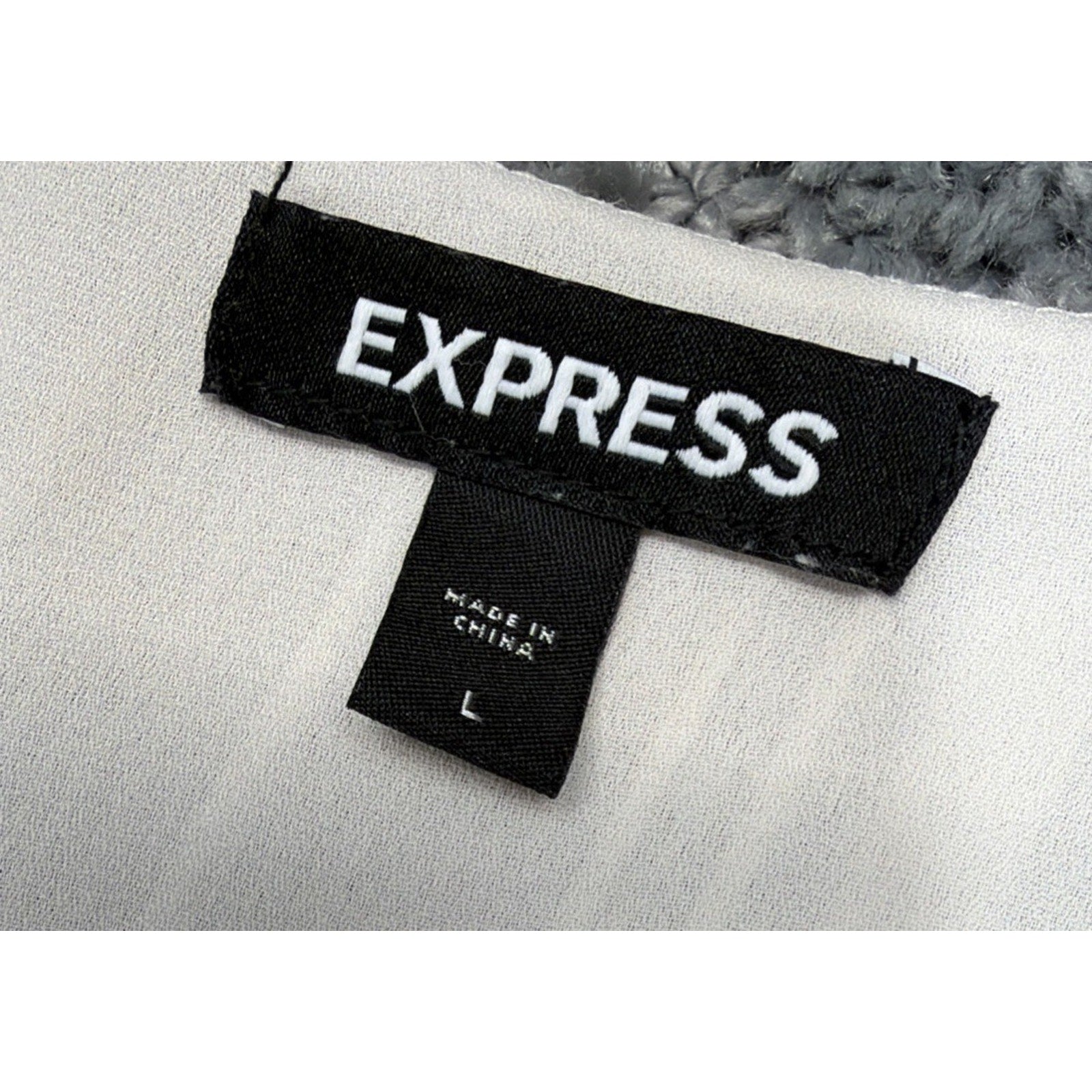 Express Women’s Smock Waist Blouse Size L Lined Beige Career Lagenlook Whimsy