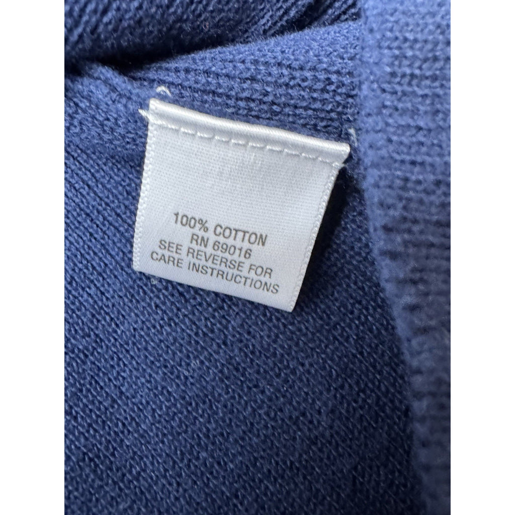 Studio Works Cotton Sweater Blazer Cardigan 2 Button Navy Blue Women’s Size L