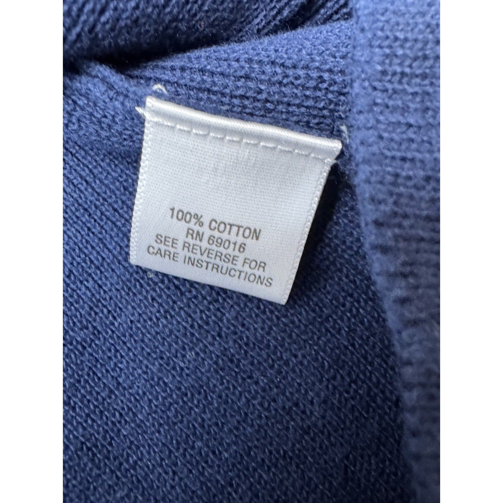 Studio Works Cotton Sweater Blazer Cardigan 2 Button Navy Blue Women’s Size L