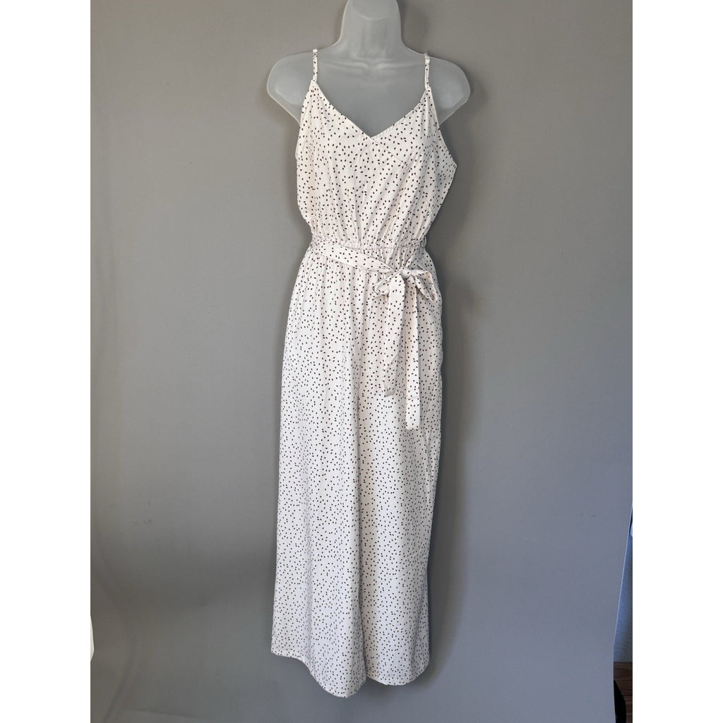 Alredine Jumper Romper Sleeveless Cream With Brown Polka Dot New Women’s Large