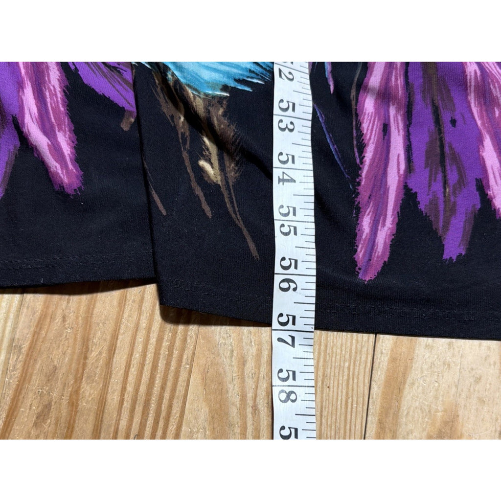 Ronni Nicole Maxi Dress Womens 12 Black Artsy Floral Stretch Sleeveless Boho