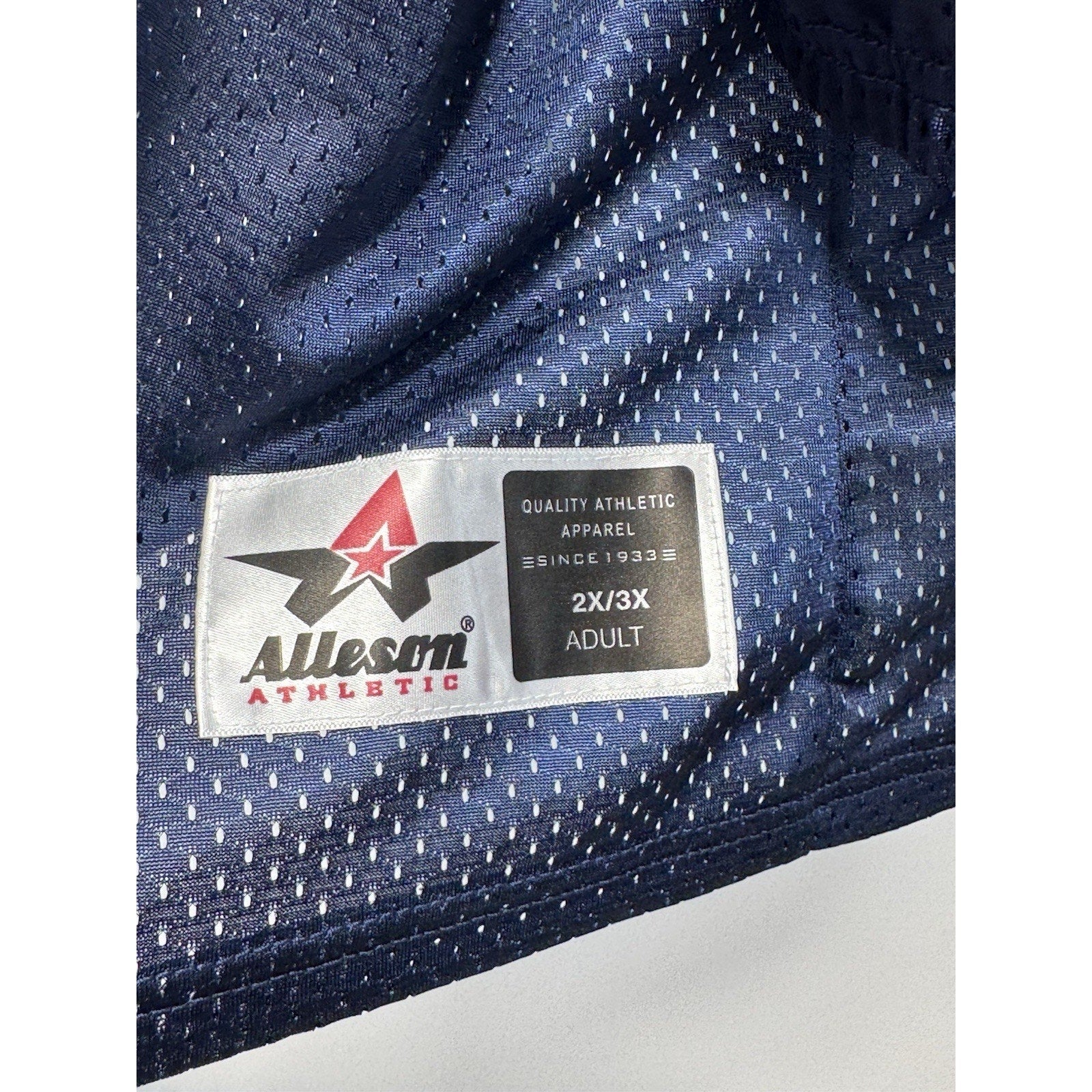 Alleson Athletic Mesh Football Practice Jersey Adult 2X/3X Navy/White North #56