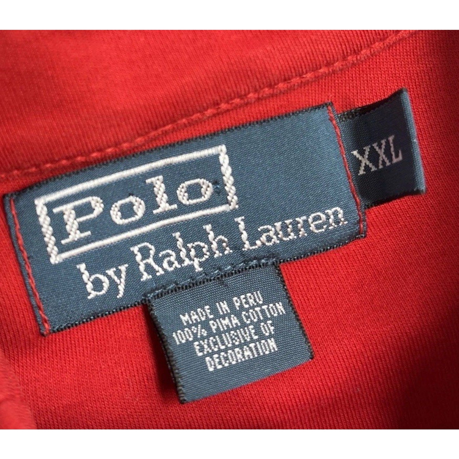 Polo Ralph Lauren Mens XXL Red Pima Cotton 1/4 Zip Pullover Pony Preppy