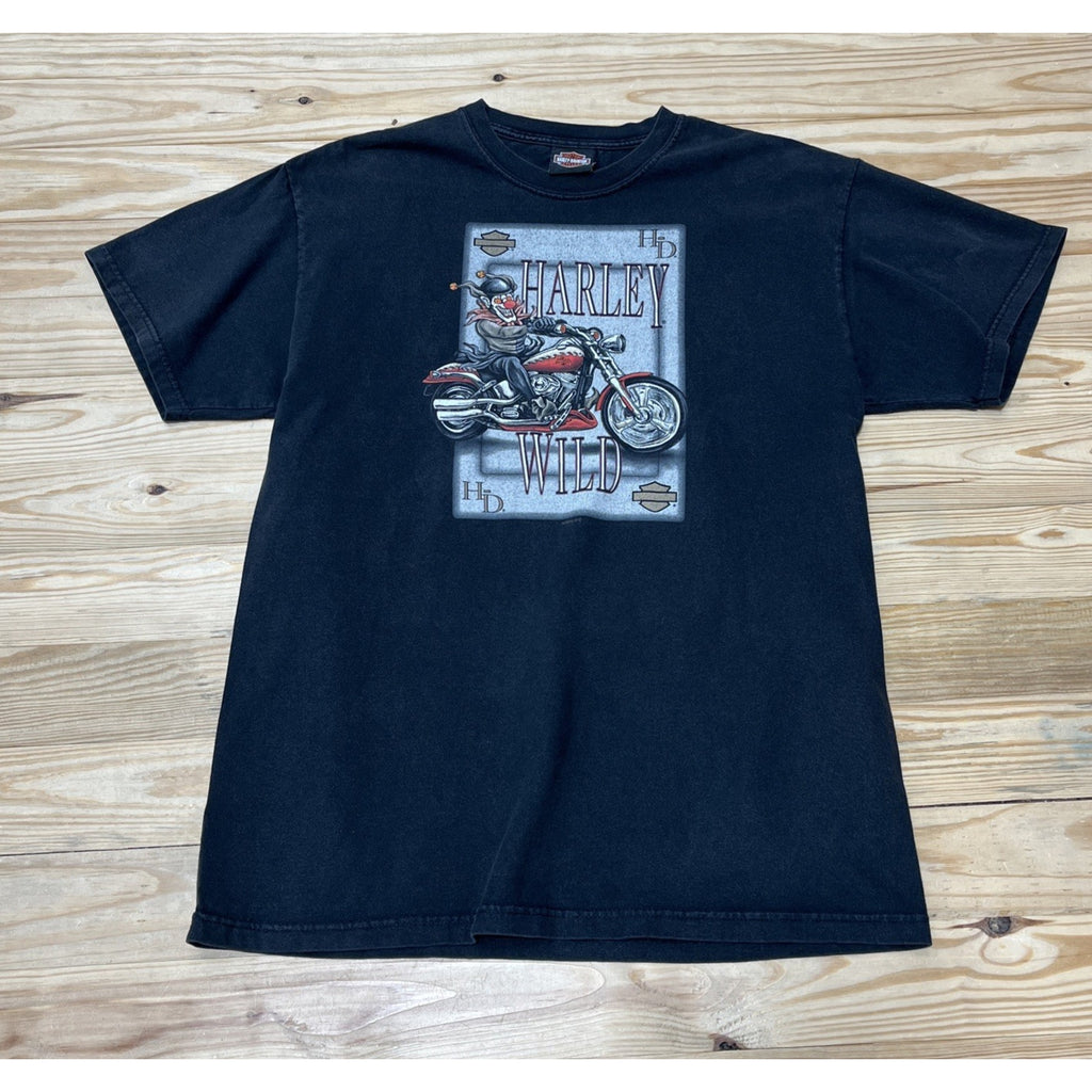 Vtg Harley Davidson Motorcycles Black T-Shirt Men's L Harley Wild 2006 Made USA