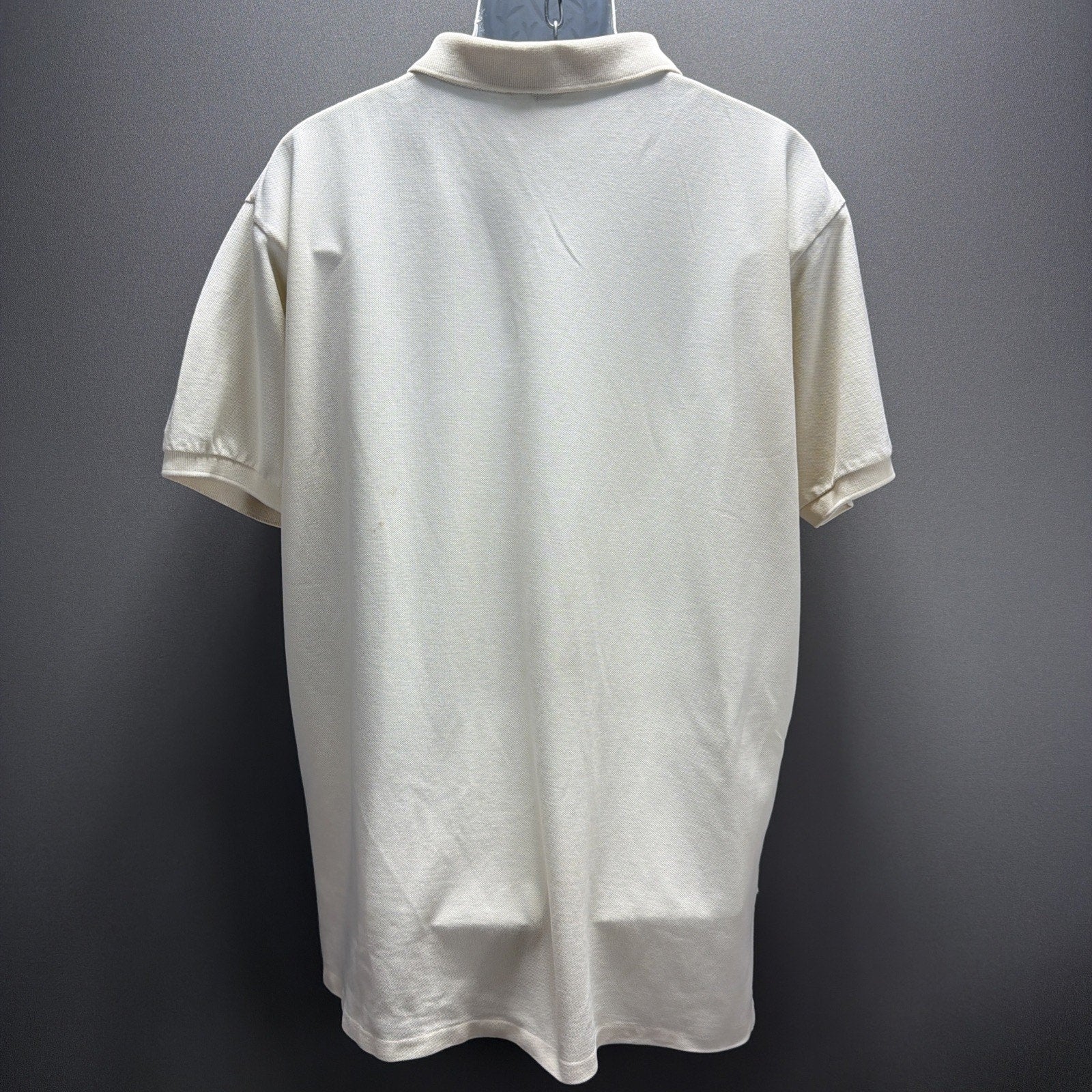 Vtg Polo Ralph Lauren Short Sleeve Cream Mesh Logo Polo Shirt Men’s Sz XL