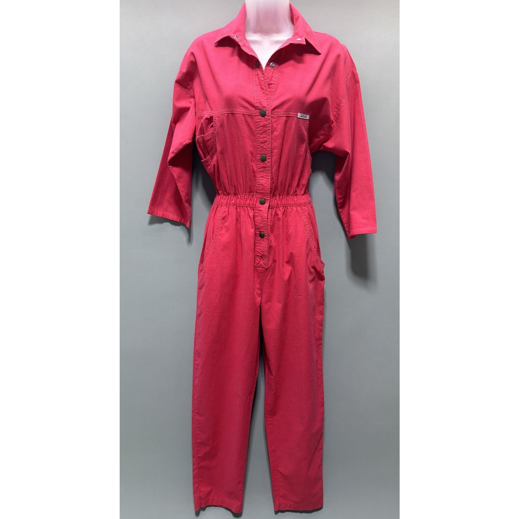 Vintage 80’s Pink Denim Jumpsuit - Ideas Apparel Group Size Medium Made In USA