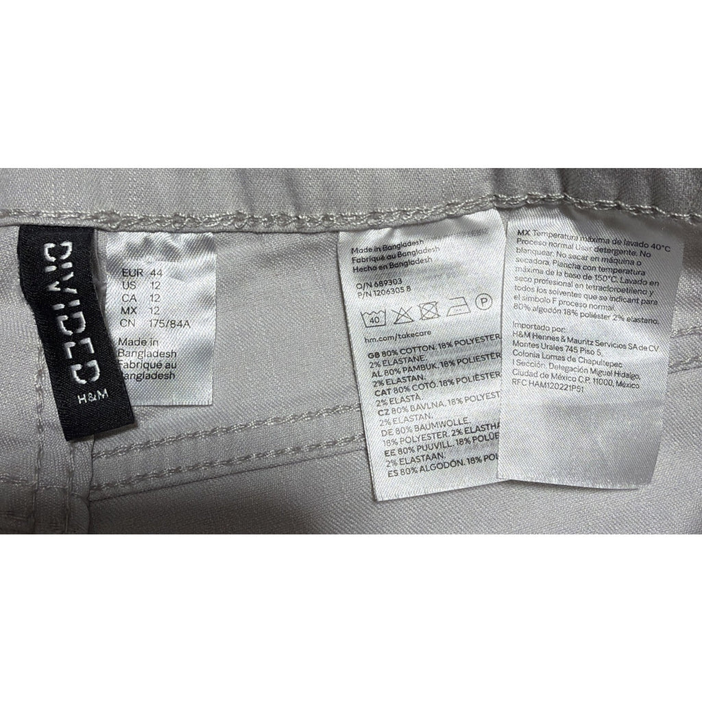 H&M Divided Jeans Women's US 12 Gray High Rise Flare Leg Stretch Denim