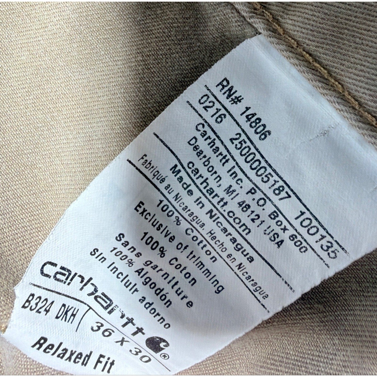 Carhartt Carpenter Pants Mens 36x30 Brown Relaxed Fit Distressed B324