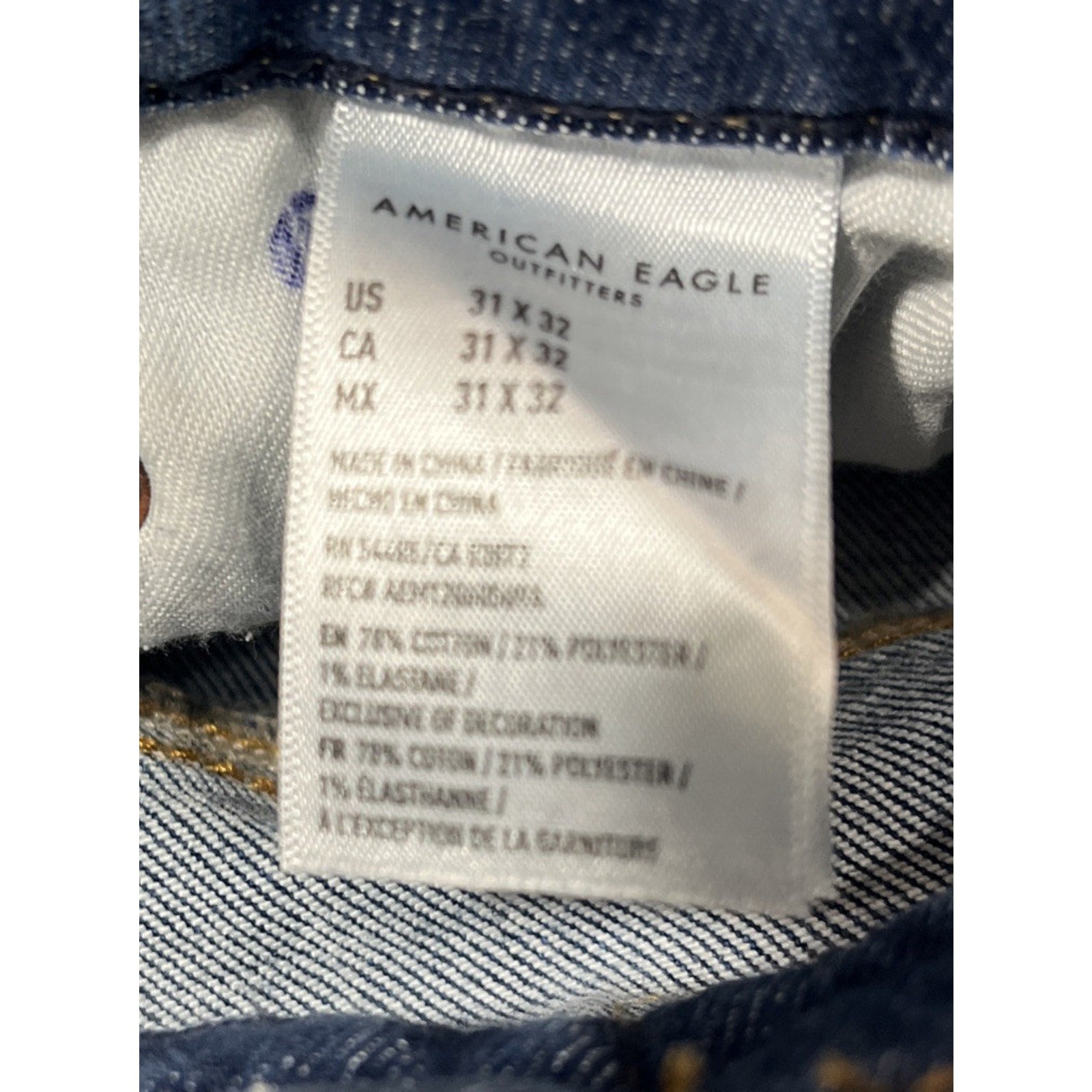 American Eagle Jeans Men's Slim Straight Fit Next Level Stretch Denim 31x32
