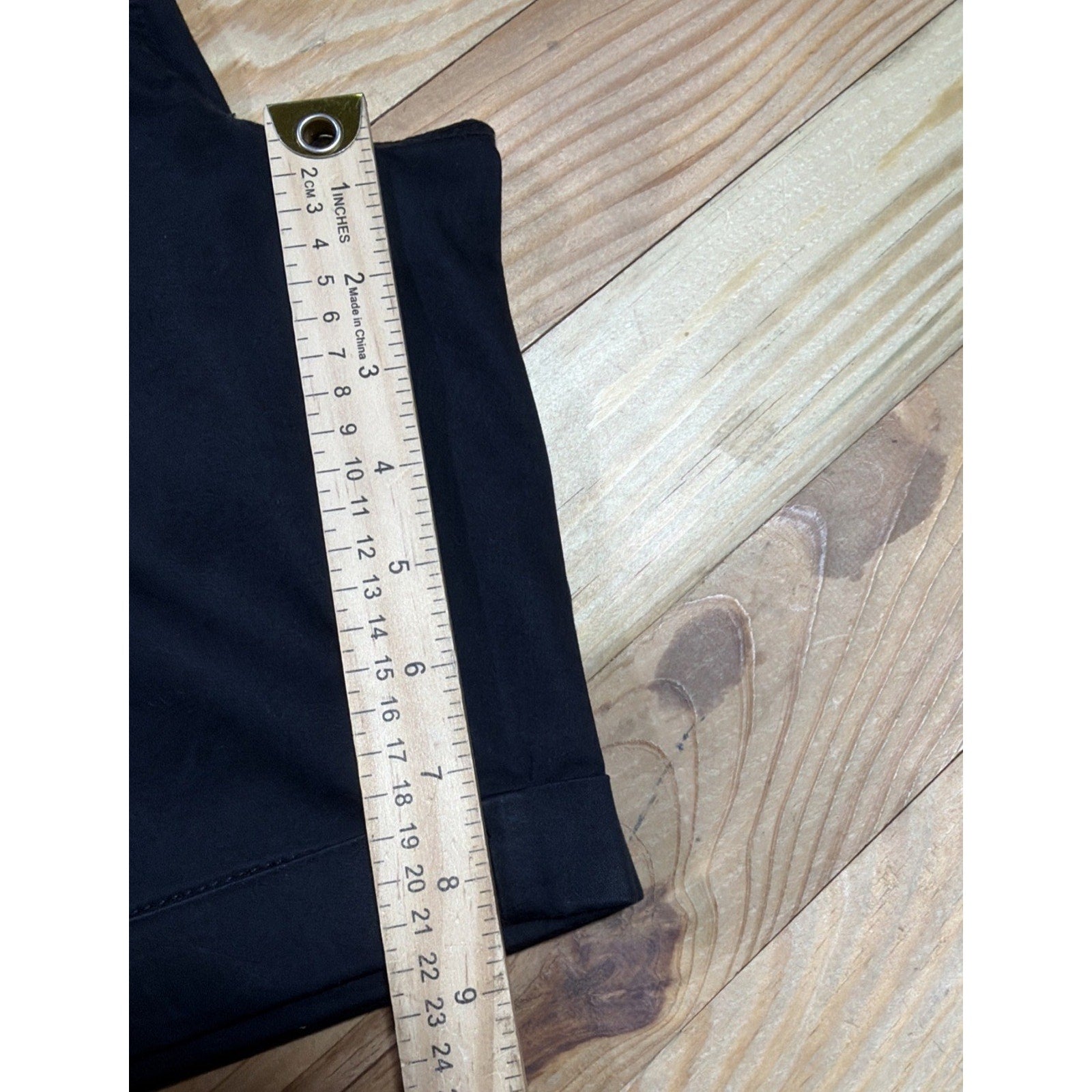 Chico's Womens Bermuda Shorts XS Black Utility Roll Tab Mid Rise Stretch Cotton