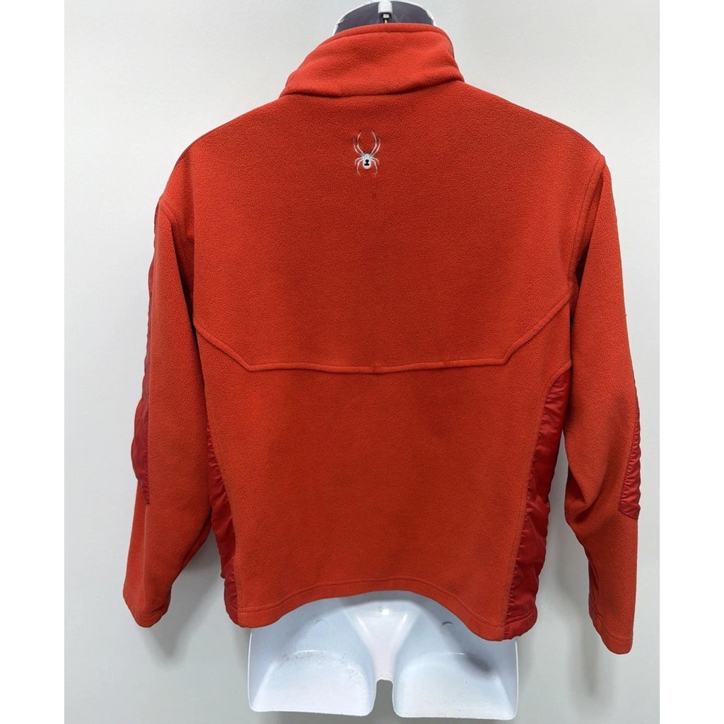 SPYDER BIG KIDS Boy’s Orange Fleece/Nylon Full Zip Jacket Size XL