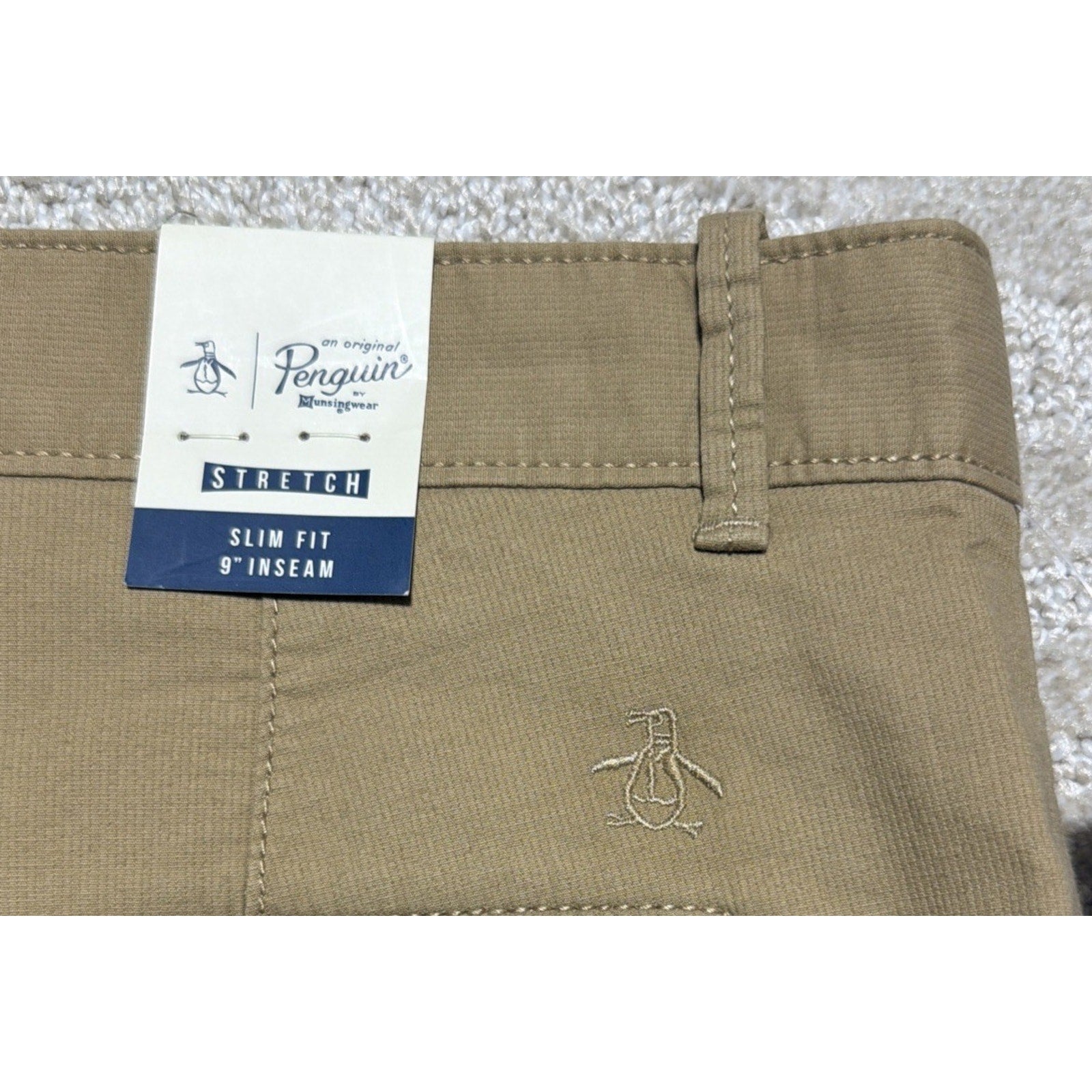 Men's Penguin SLIM Fit Sustainable Chinos Stretch Shorts Size 33 NWT