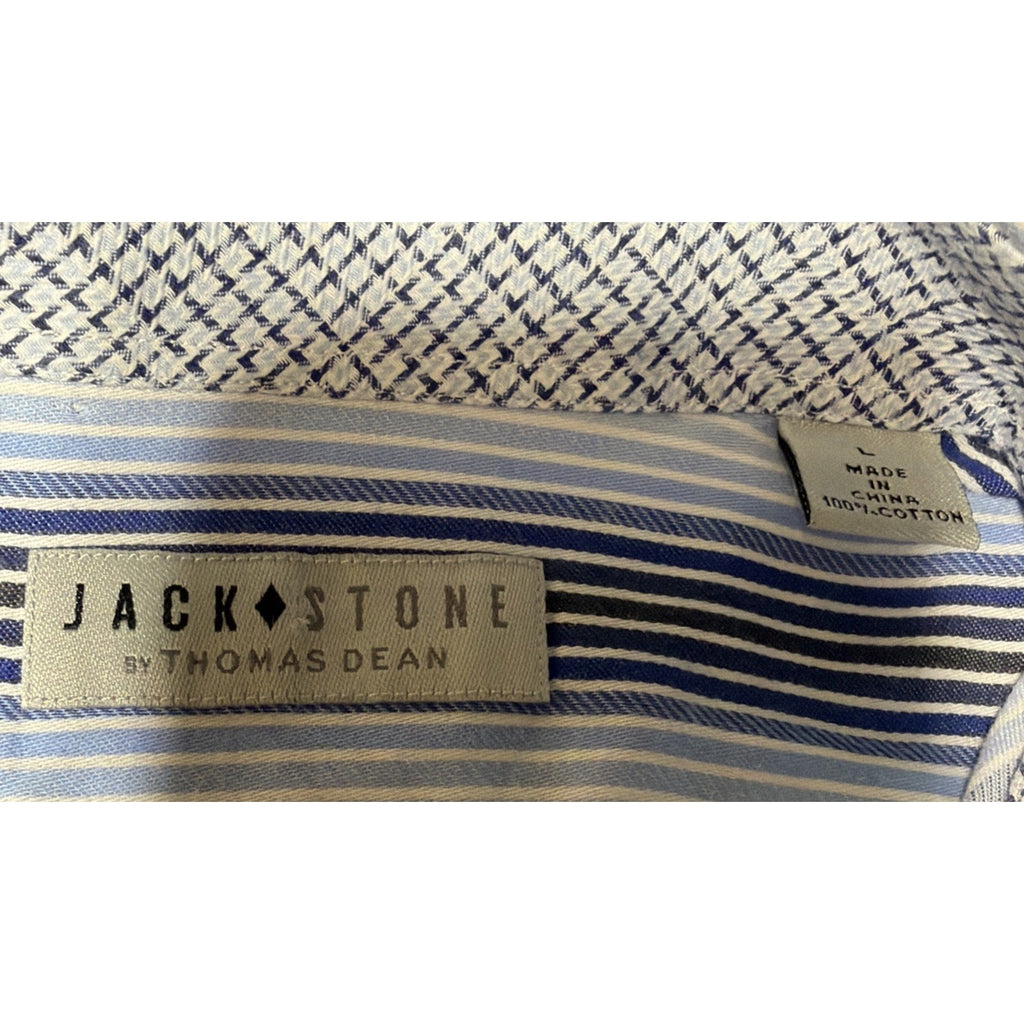 Men Jack Stone By Thomas Dean Flip Cuff Button Down Long Sleeve Shirt Size Large