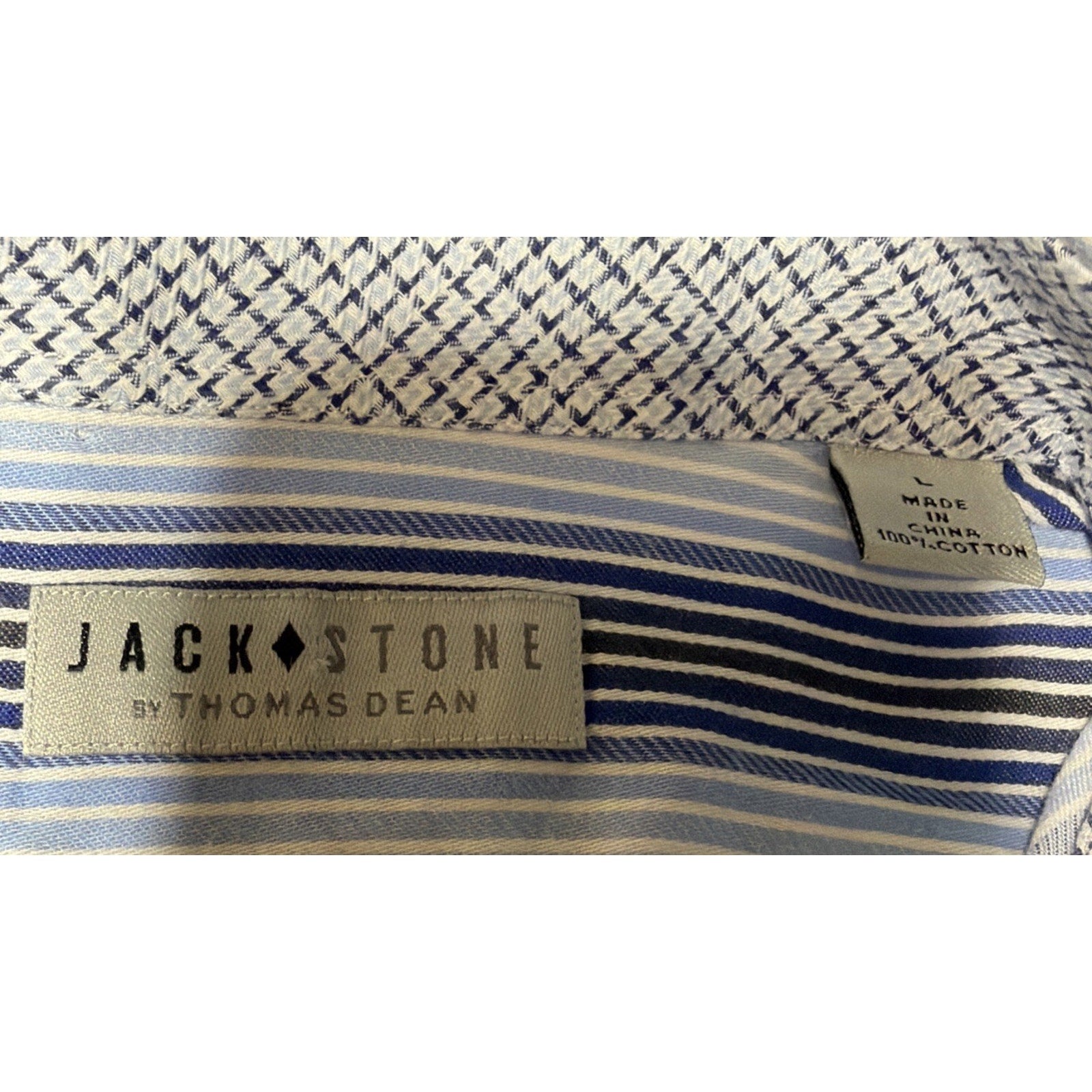 Men Jack Stone By Thomas Dean Flip Cuff Button Down Long Sleeve Shirt Size Large