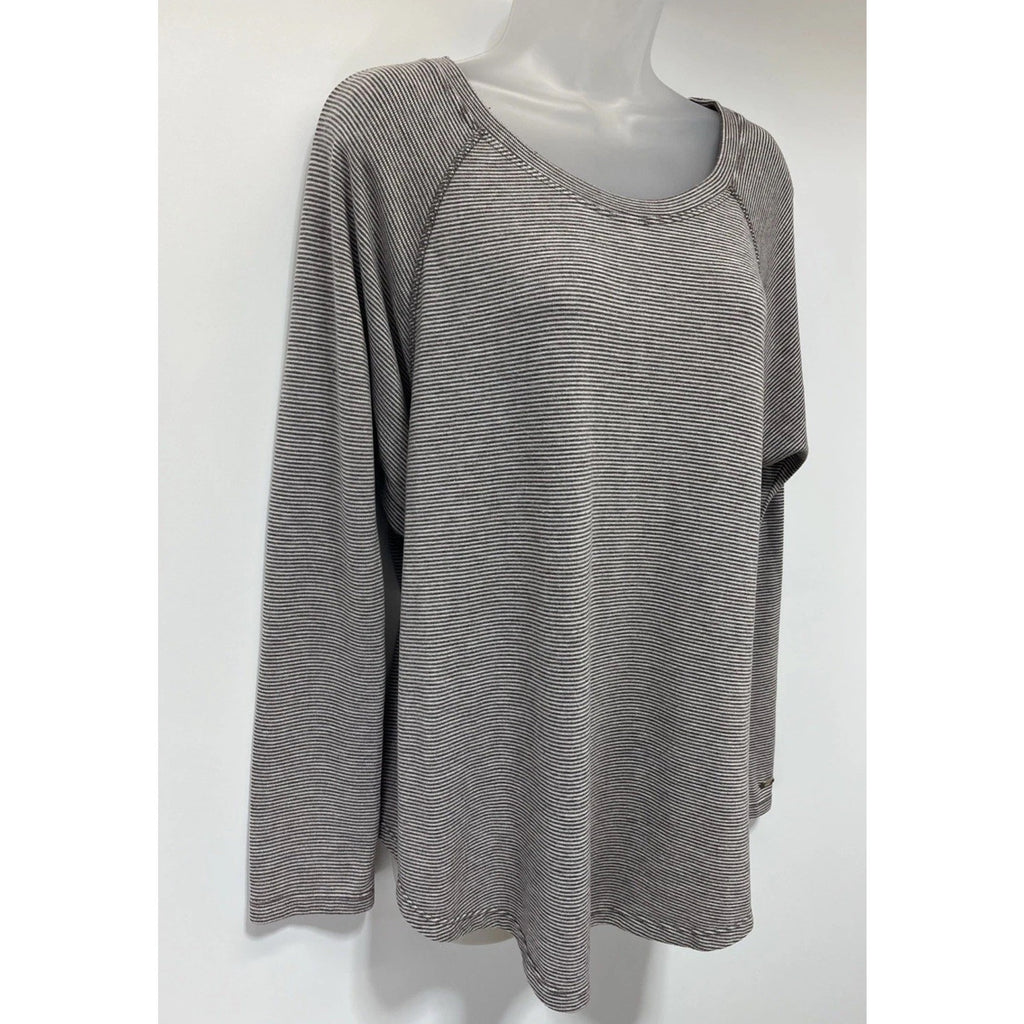 Tommy Hilfiger Sport Oversized Long Sleeve Gray Stripe Size Small