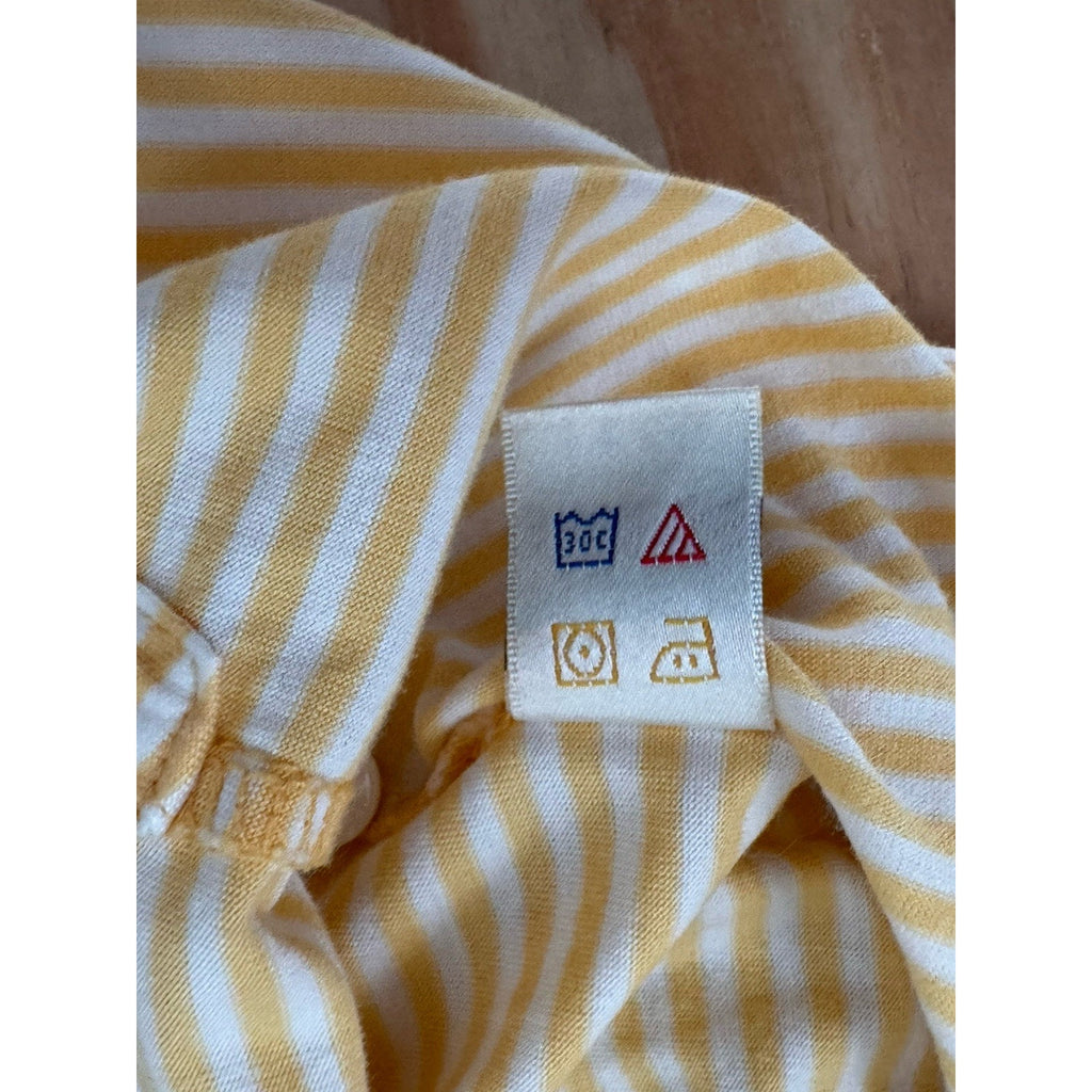 Fairway Greene Polo Shirt Mens X-Large Yellow White Striped Golf Casual Logo