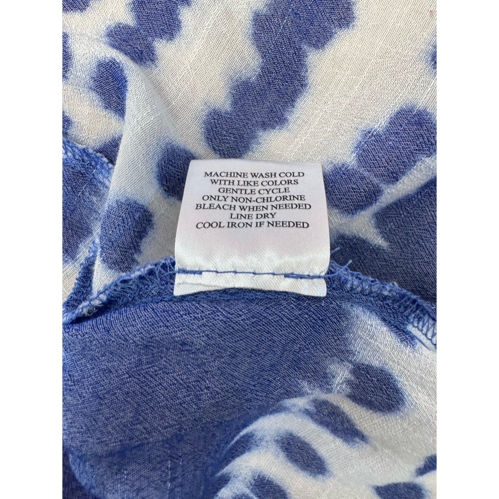 Brina & Em Women’s Sleeveless Blue & White Tie Dyed Cardigan Cover Up Size Large