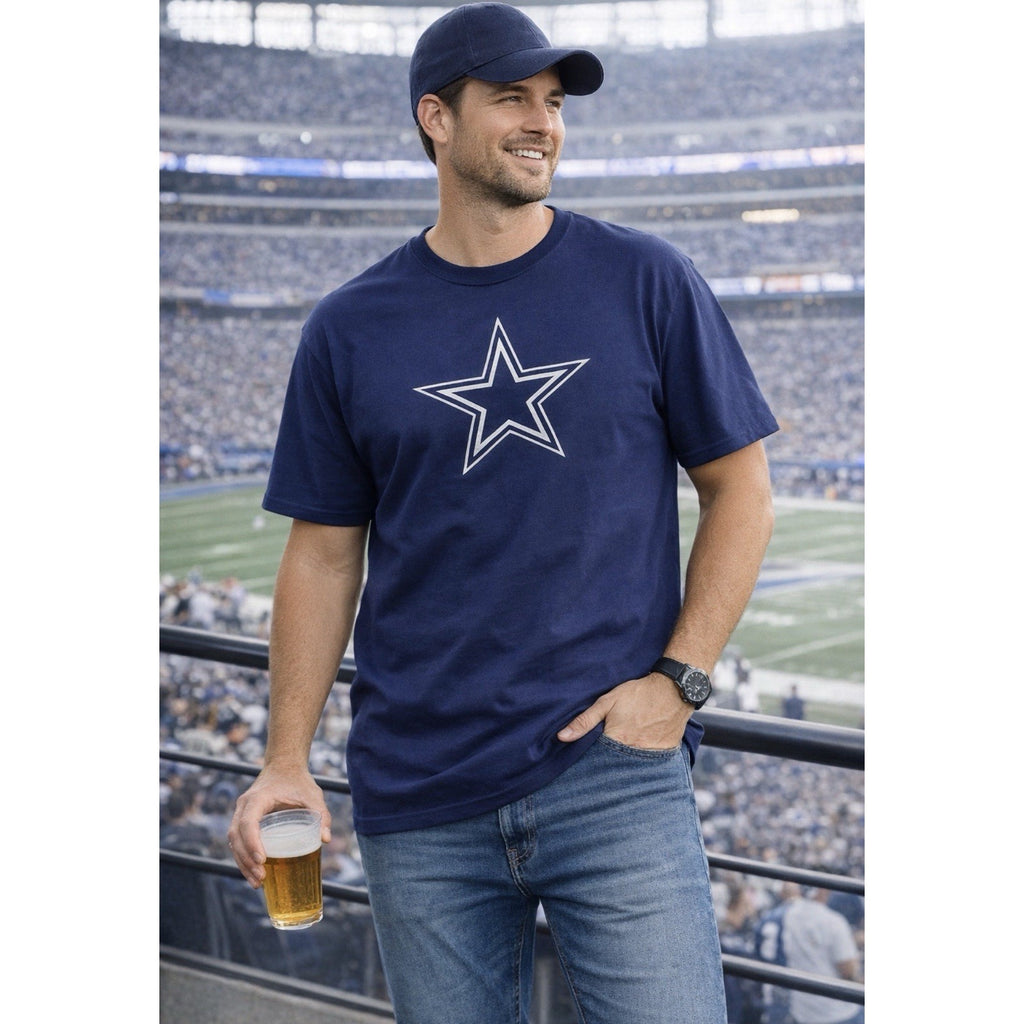 Dallas Cowboys Authentic T Shirt Mens 2XL Navy Blue Star Logo NFL Cotton NWT