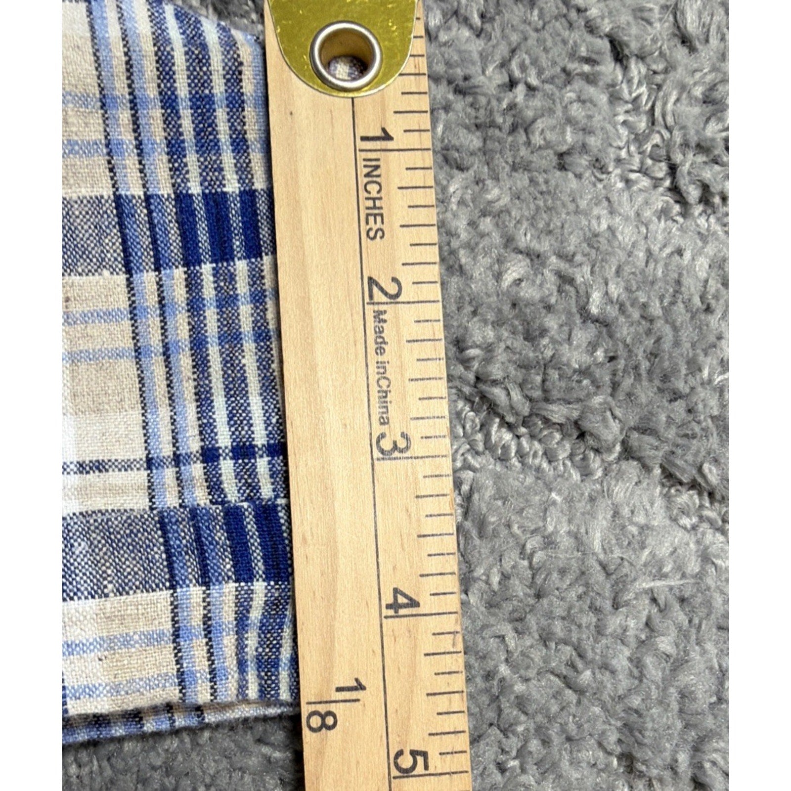 Vintage Relay Classics Plaid Linen High Rise Cuff Shorts Beachy Casual Size 7/8